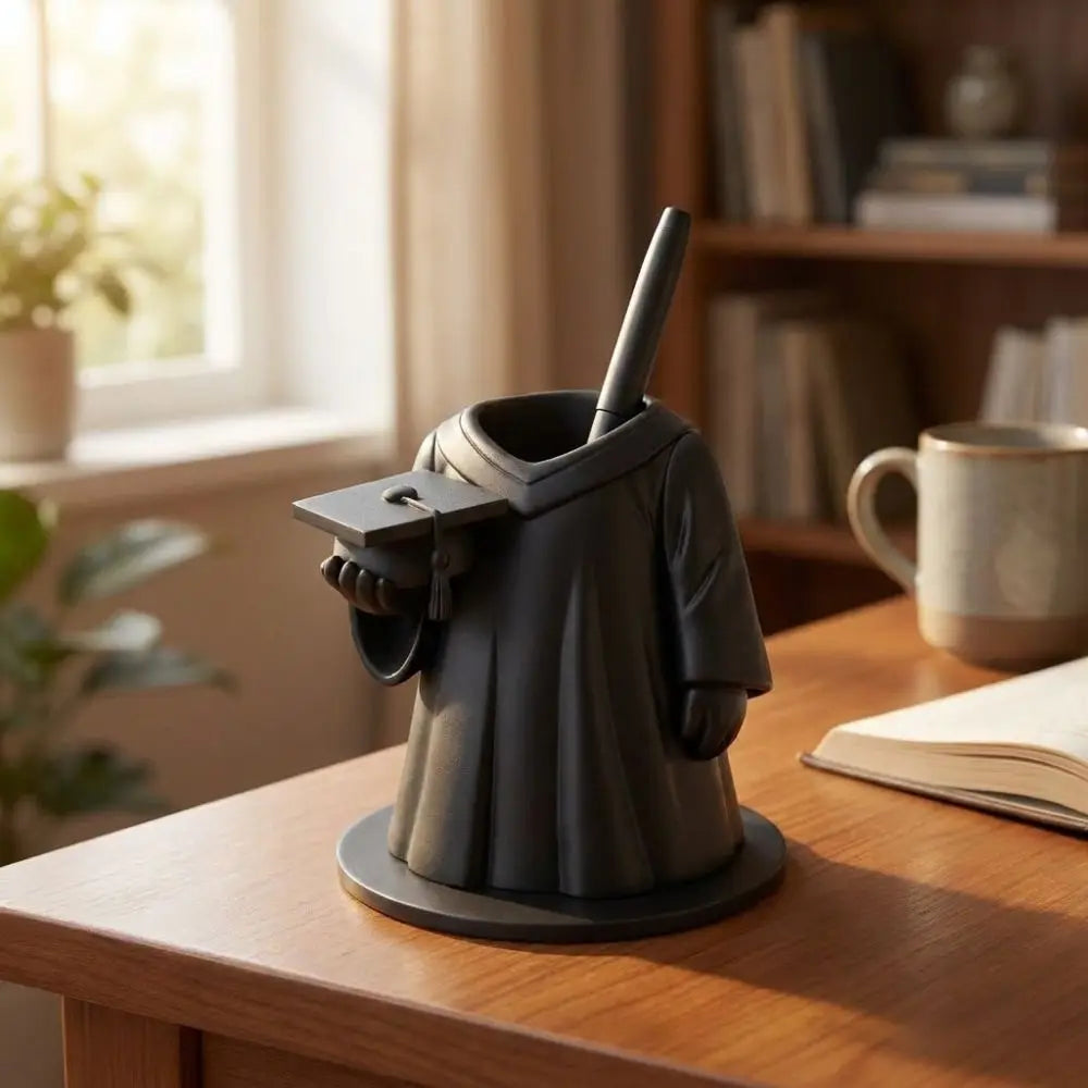 3D Printing Graduation Gown Pen Holder Plastic Non-Slip Base Clothing-Shaped Pen Cup Large Capacity Unique Makeup Brush Bucket Oasis Select