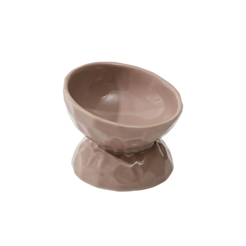 Ceramic Cat Bowl Slanted/Flat Mouth Multi-use Dog Food Feeding Basin Non-slip Anti Tipping Pet Drinking Feeder Kitten Puppy Oasis Select Style 2