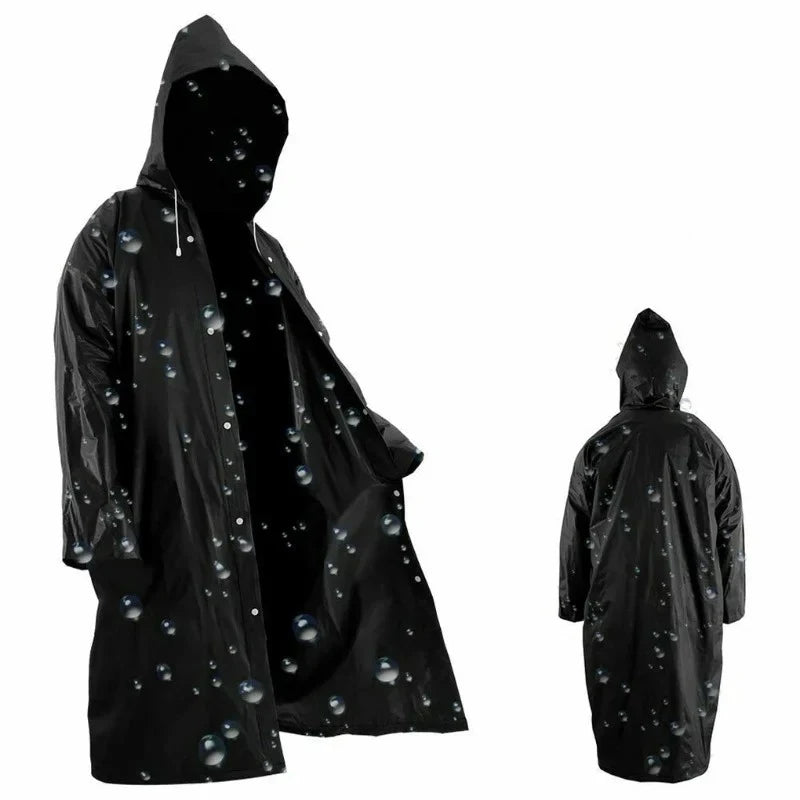 High Quality 1Pcs EVA Unisex Raincoat Thickened Raincoat Women Waterproof Men Black Camping Rainwear Rain Shoe Cover Suit Oasis Select