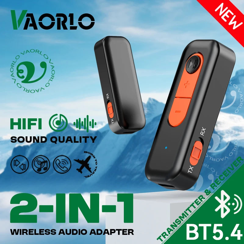 Bluetooth 5.4 Car Kit AUX Audio Adapter 2 IN 1 Receiver Transmitter Wireless HiFi Stereo Music 3.5MM With Mic Call For Speaker Oasis Select