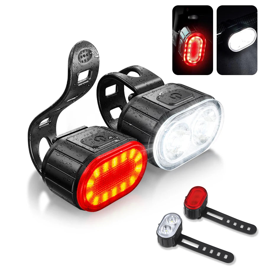 KDULIT Bike Light Set – USB Rechargeable LED Front & Rear Lights