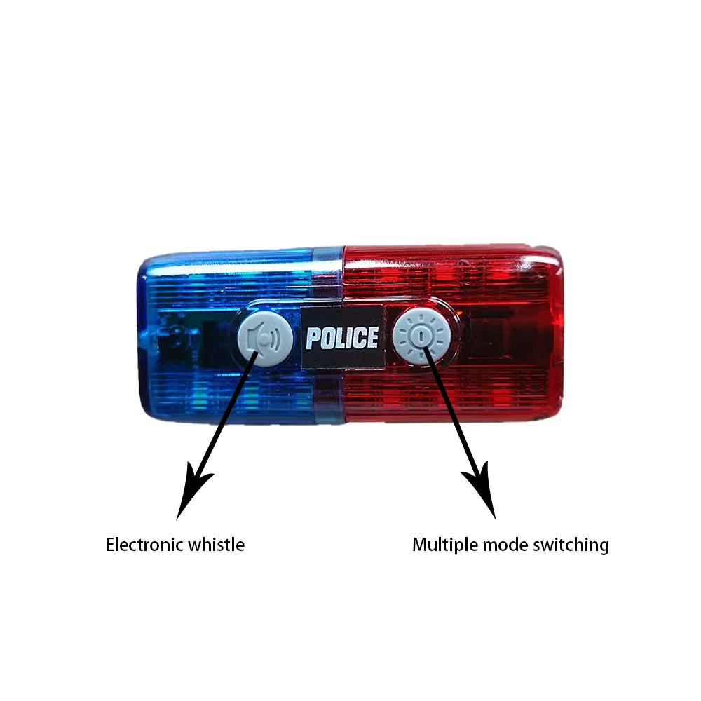 LED Red Blue Warning Shoulder Lamp & Electronic Whistle Clip