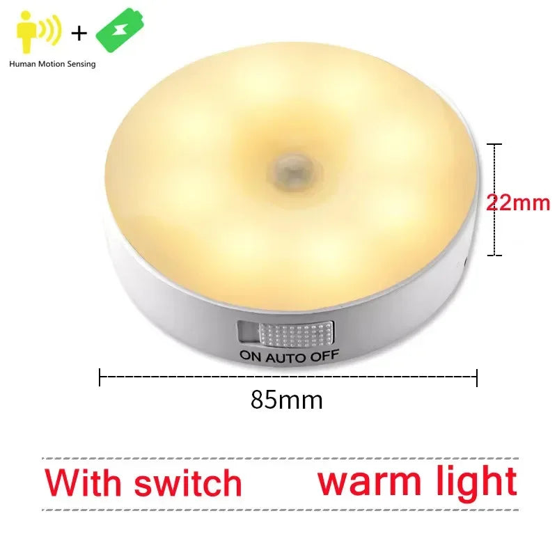 PIR Motion Sensor LED Night Light | USB Rechargeable Closet Lamp