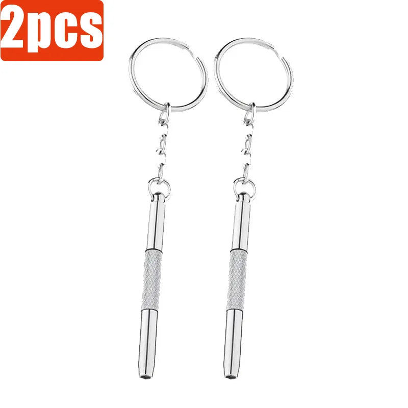 1-10Pcs Steel Glasses Screwdriver Eyeglass Screwdriver Watch Repair Kit with Keychain Hand Tools Precision Screwdriver Tools Oasis Select 2pcs