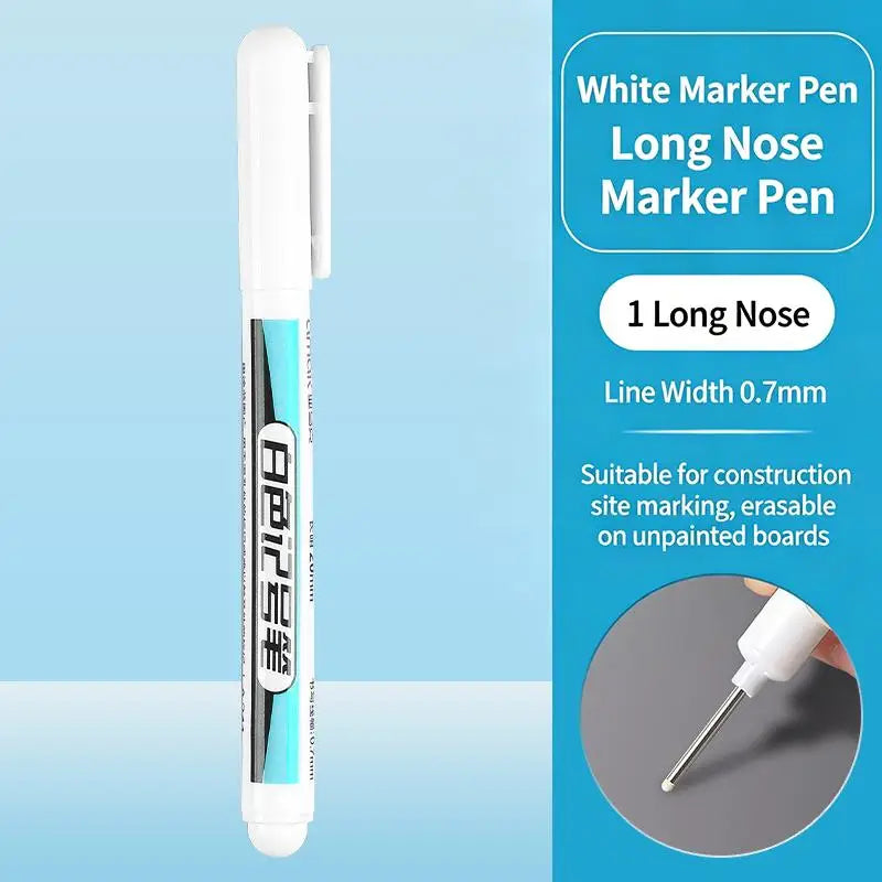 Waterproof Long Needle Marker Pen – White DIY Marking Tool