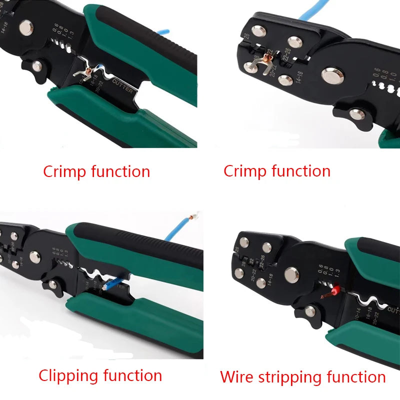 Multi-function Mini Electric Terminal Crimping Pliers With Wire Stripping Cutting Hand Crimping Tool Multiple Connector Kits Oasis Select