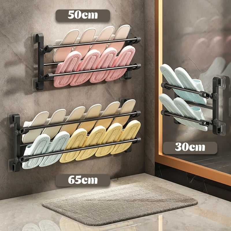 Multifunctional Wall-mounted Shoe Rack Convenient Wall-mounted Design Stainless Steel Foldable Towel Rack Oasis Select