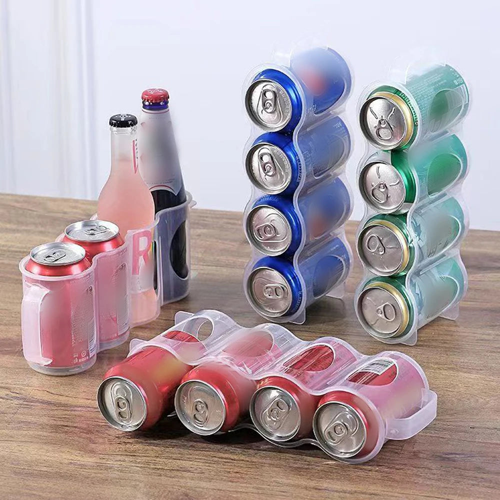 Sliding Fridge Can Organizer – Clear Plastic Soda & Beer Rack