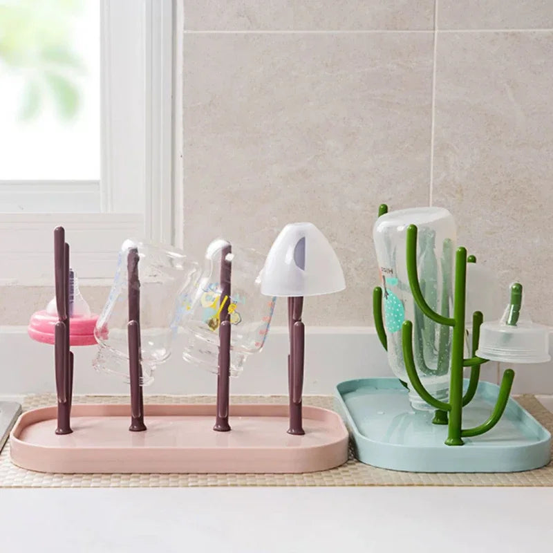Baby Tree-shaped Milk Bottle Drain Rack, Dust-proof Milk Bottle Holder, Cup Drain Rack Easter Gift Oasis Select
