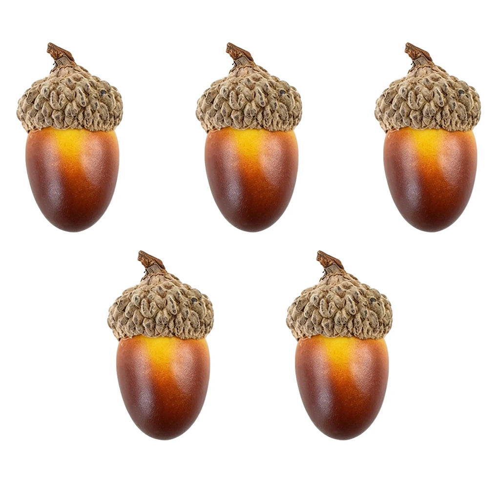 5/10 PCS Artificial Acorns with Caps Realistic Fake Acorns DIY Craft Fall Autumn Decor Table Centerpiece Woodland Props Oasis Select 5pcs S