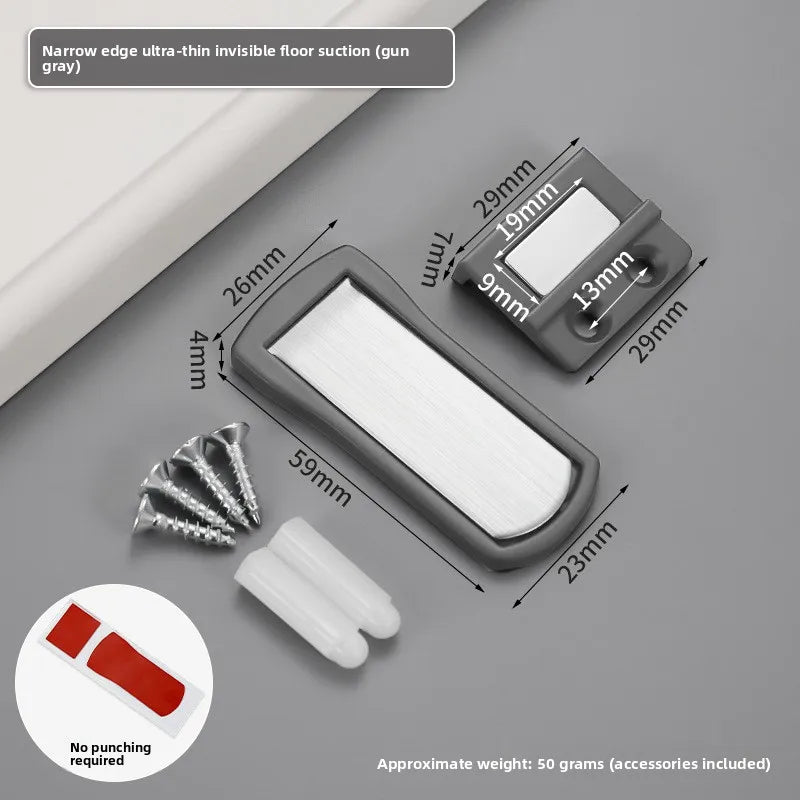 Non Perforated Ultra-thin Invisible Minimalist Suction Suitable for Extremely Narrow Framed Glass Doors Household Door Suction Oasis Select C