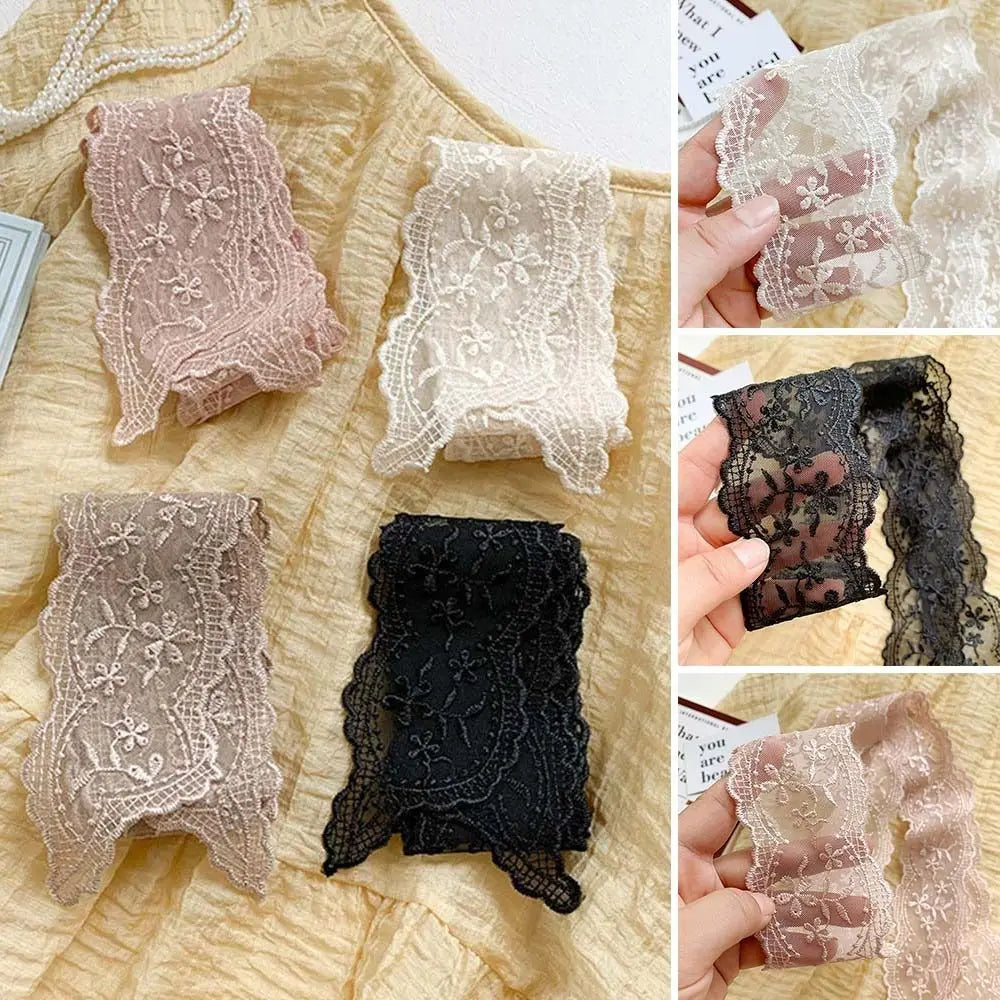 Summer Soft Lace Scarf Elegant Hollow Headband Korean Embroidery Hair Ribbon for Women Oasis Select