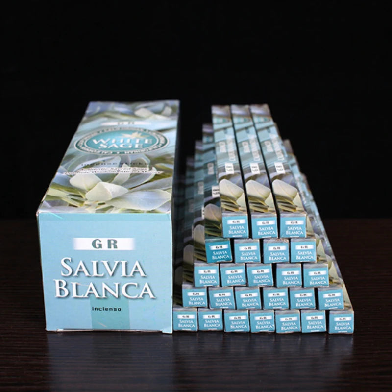 GR Indian Incense White Sage (Large Box) Sticks 25-small Boxes Original Packing Home Fragrance Indoor Long-lasting Aromatherapy Oasis Select