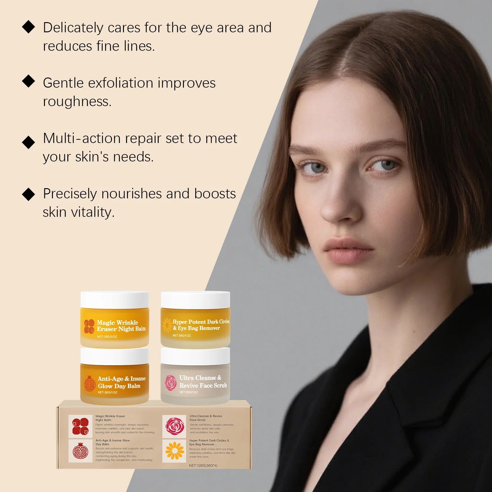 4-Piece Day & Night Skincare Set | Moisturizing Eye Cream Scrub Skincare Set Oasis Select
