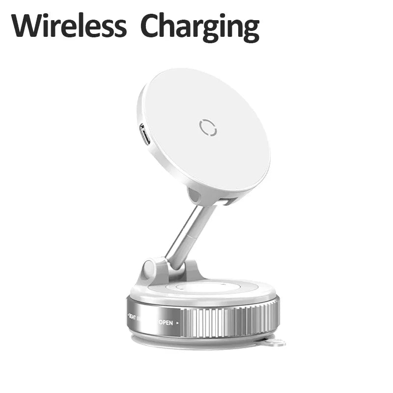 Super Strong Magnetic Car Wireless Charger Phone Holder 360° Rotation Vacuum Suction Cup For iPhone 12-16 Series Fast Charging Oasis Select Wireless Charging B