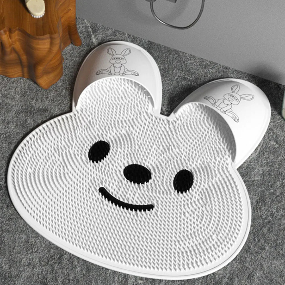 Rabbit Shape Silicone Bath Mat | Non-Slip Suction Cup Shower Pad