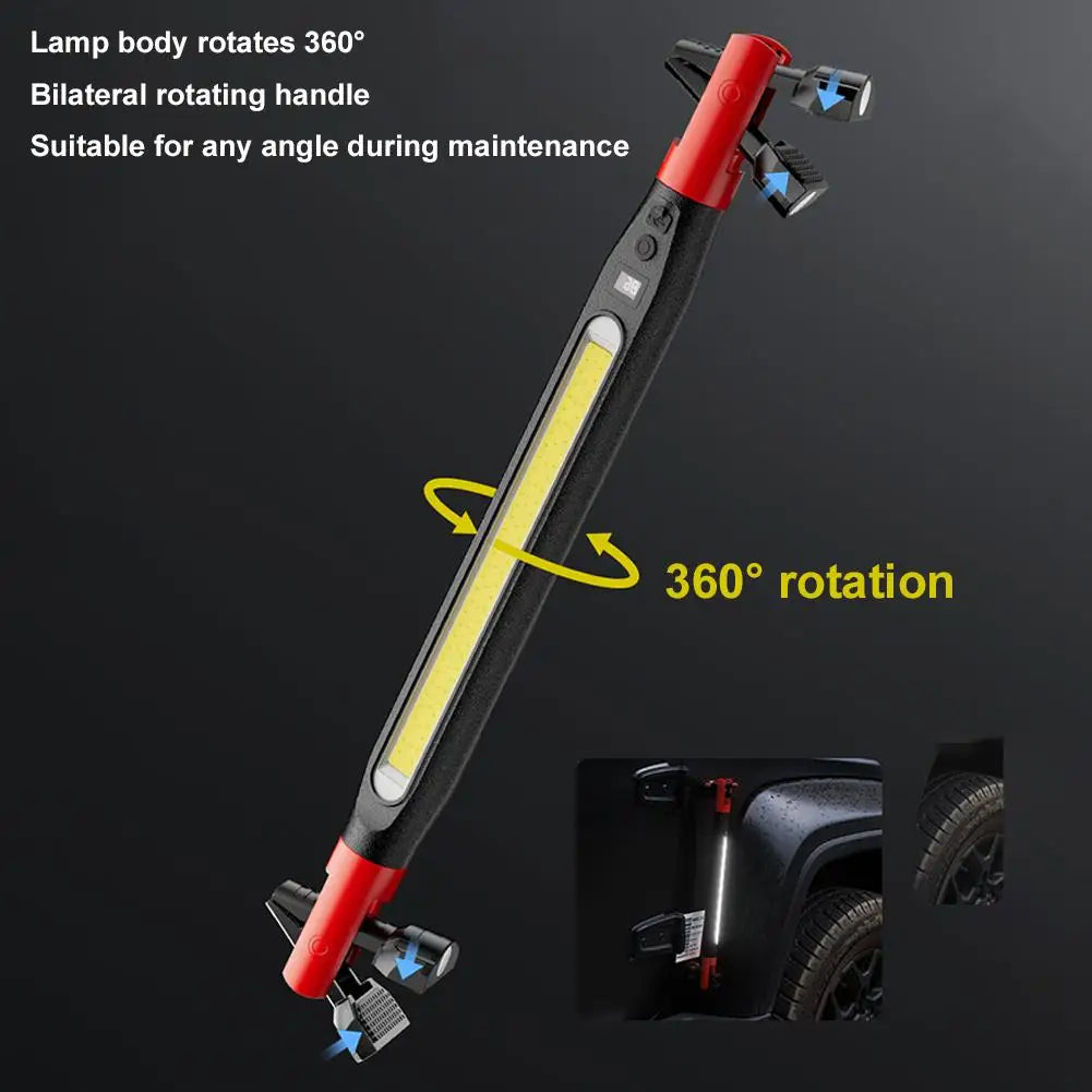 High Lumen Portable Rechargeable LED Work Light Magnetic Flashlight with Hooks and Magnetic Base Work Light with Display Screen Oasis Select