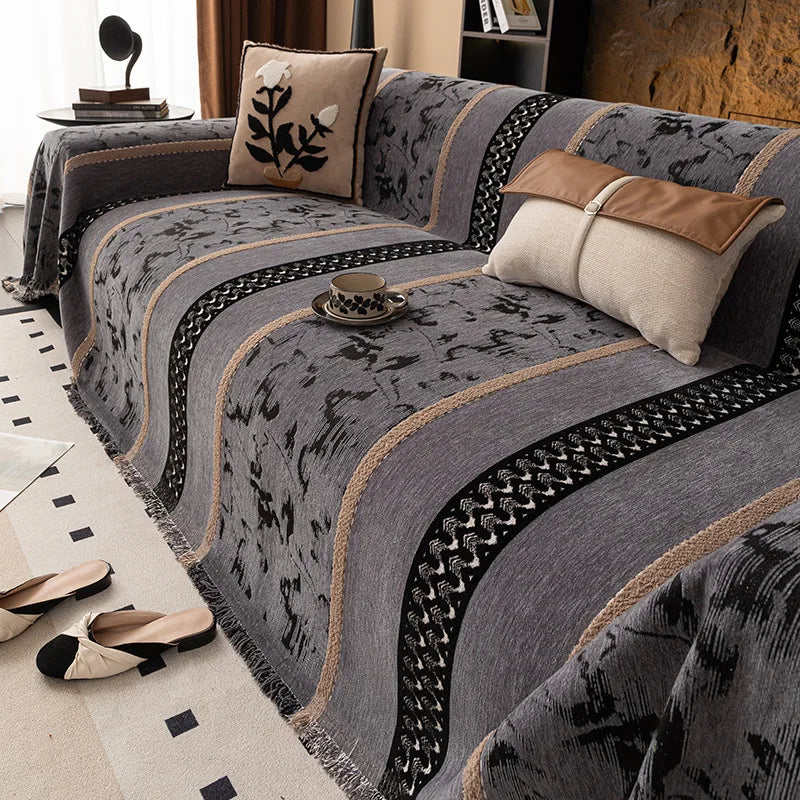 All-season Universal Light Luxury Sofa Towel Chenier High-end Non-slip Sofa Cover One Piece Full Coverage Home Textiles Oasis Select 180x230cm C
