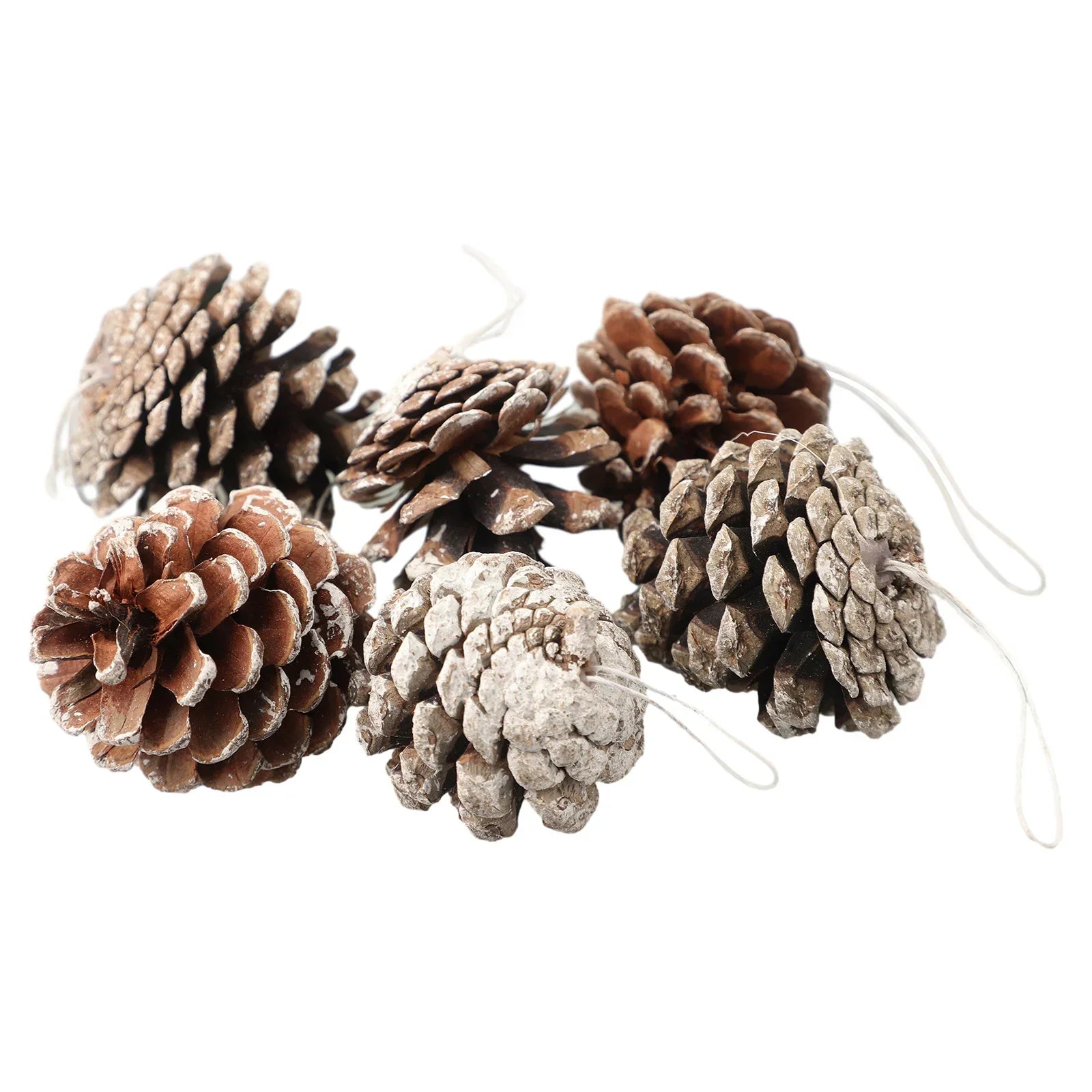 6PCS 5cm Christmas Pine Cones Pendant Christmas Pinecones Bulk Ornaments For Party Home Wreath Xmas Tree Winter Decoration Craft Oasis Select