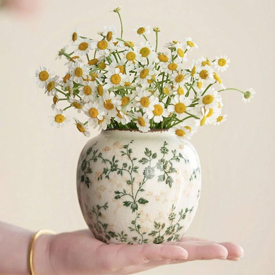 Ice Cracked Ceramic Vase Handmade Vase Bohemian Art Home Decoration Living Room Office Decoration Dried Flower Display Vase Oasis Select
