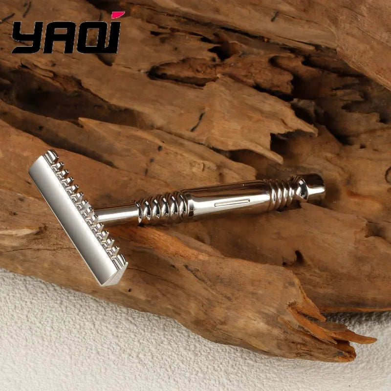 YAQI Romulus Open Comb Polished 316 stainless Steel AC Blade Single-edged Mens Shaving Safety Razor For Men Oasis Select