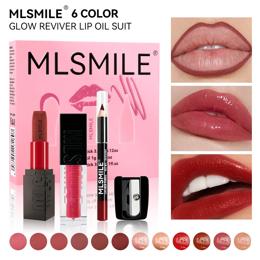 MLSMILE Matte Lipstick Set – Velvet Lip Glaze & Liner Kit Lip Makeup Kit Oasis Select