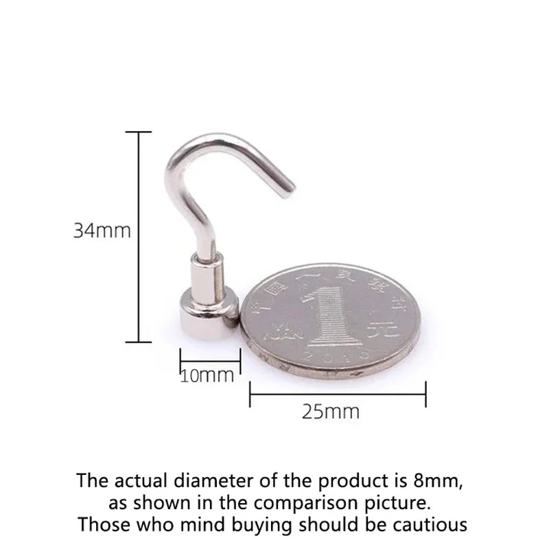 10Pcs Strong Magnetic Hooks Punchfree Practical Load Bearing HookThick Wall StorageFor Home Kitchen Oasis Select