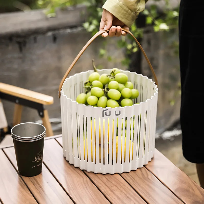Hand-held Basket Outdoor Camping Picnic Fruit Basket Fruit Tray Living Room Snacks Dried Fruit Storage Basket Oasis Select
