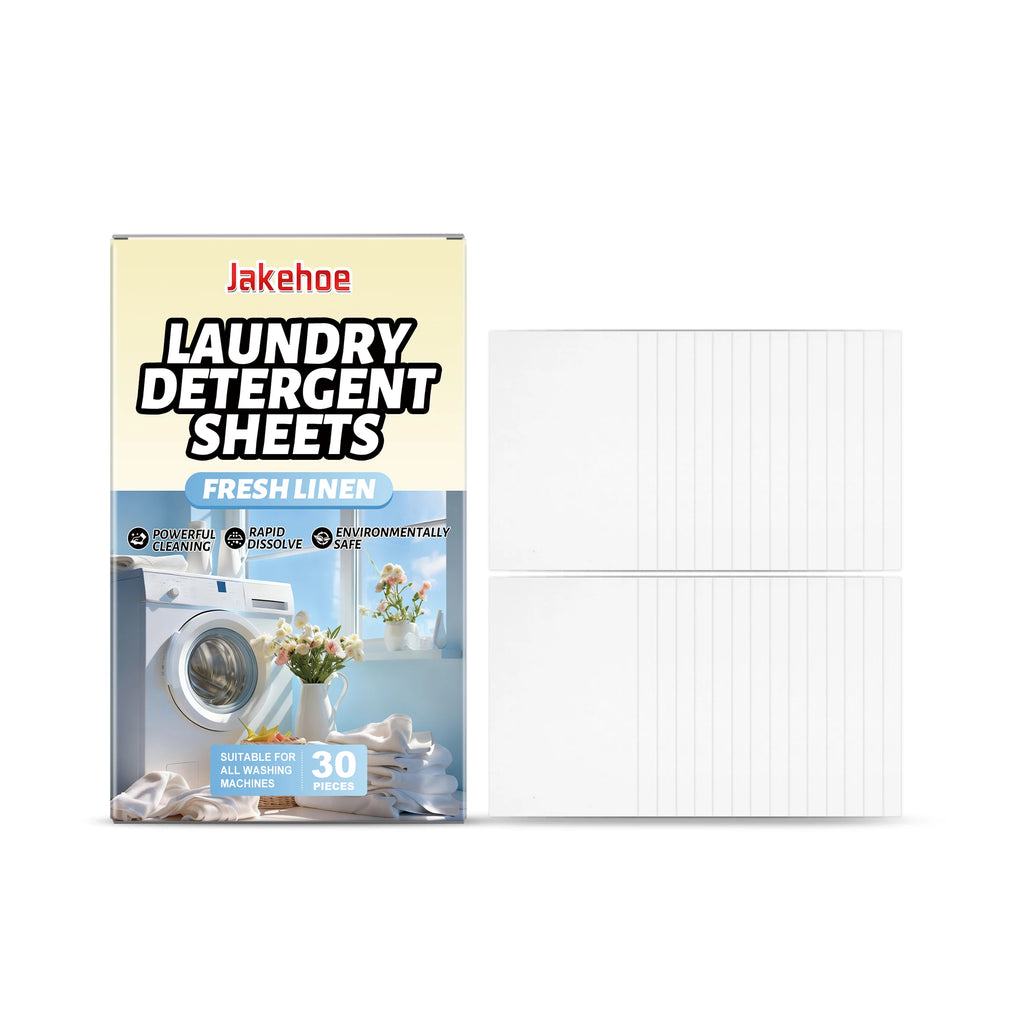 Laundry Detergent Sheets for Clothing Stain Removal Powerful Cleaning Fresh Linen Scent Suitable for All Washing Machines Oasis Select 30pcs boxed
