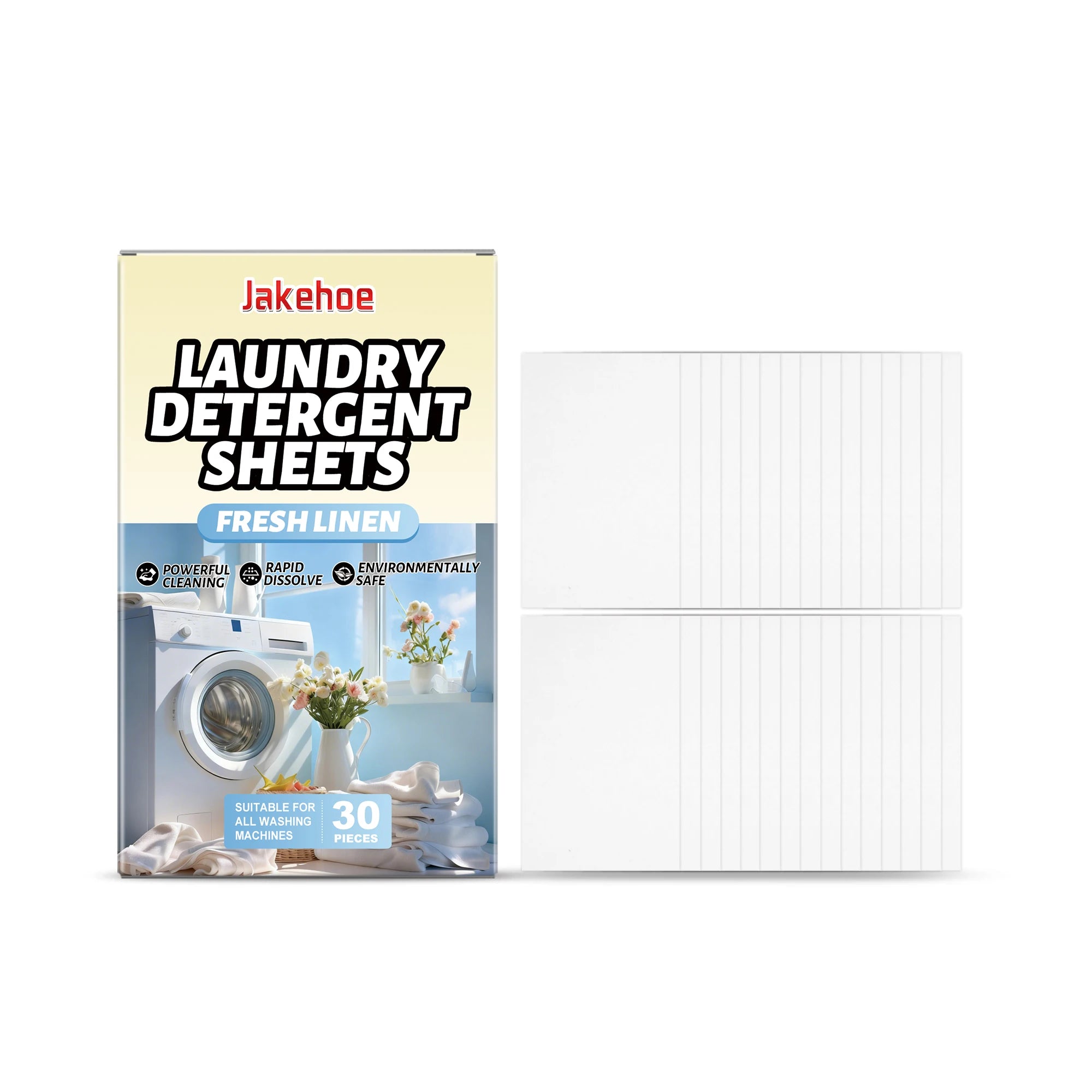 Laundry Detergent Sheets for Clothing Stain Removal Powerful Cleaning Fresh Linen Scent Suitable for All Washing Machines Oasis Select 30pcs boxed