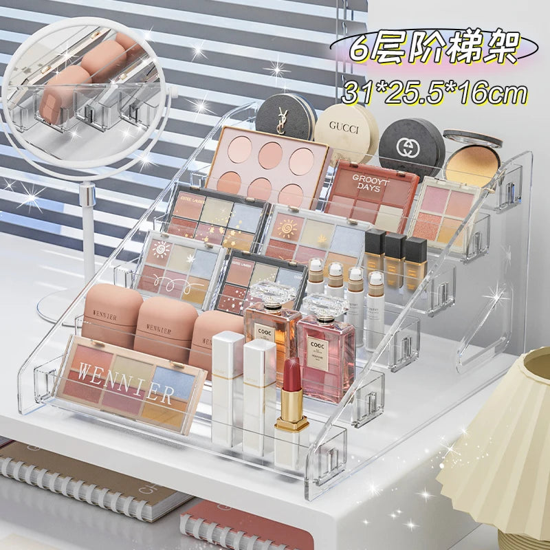 Transparent Multi-Layer Cosmetics Storage Rack & Display Stand