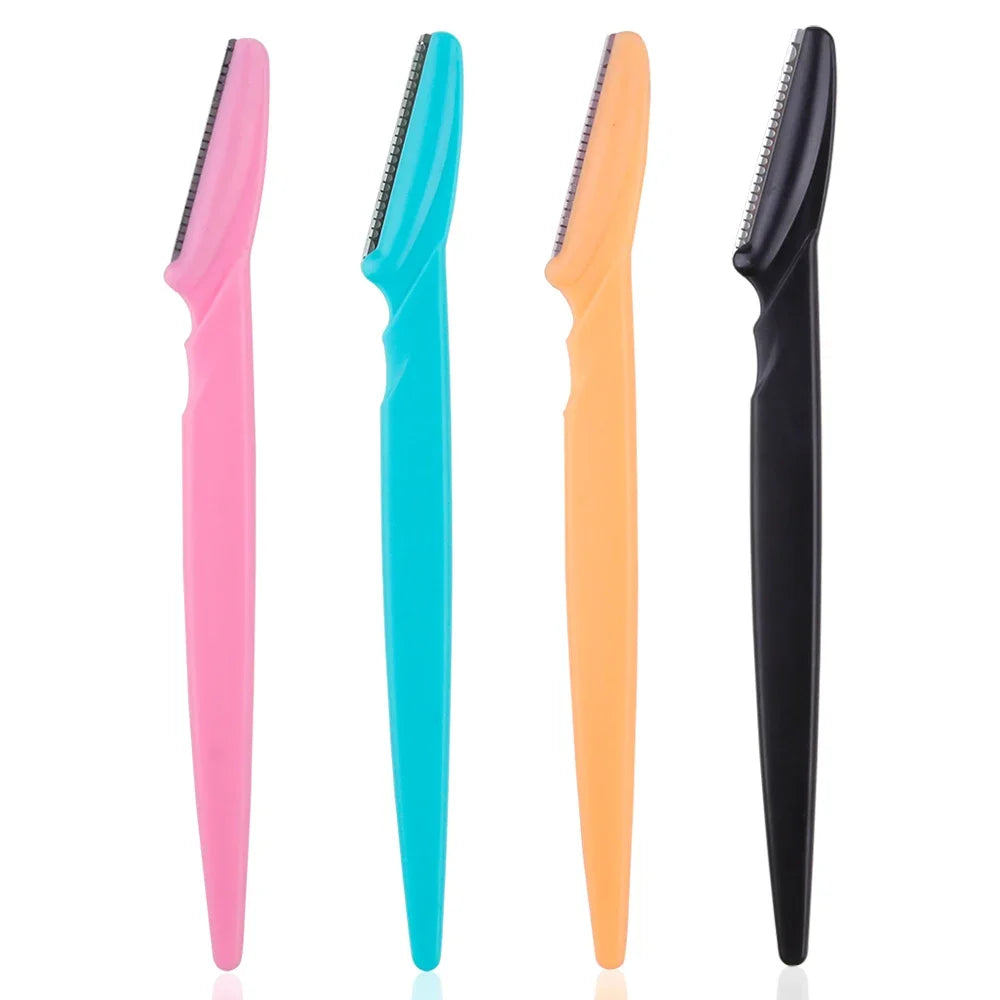 3/4/10Pcs Eyebrow Trimmer Face Blade Shaver Portable Eye Brow Epilation Hair Removal Safety Eyebrow Cutting Woman Makeup Tools Oasis Select 4Pcs Mix Color