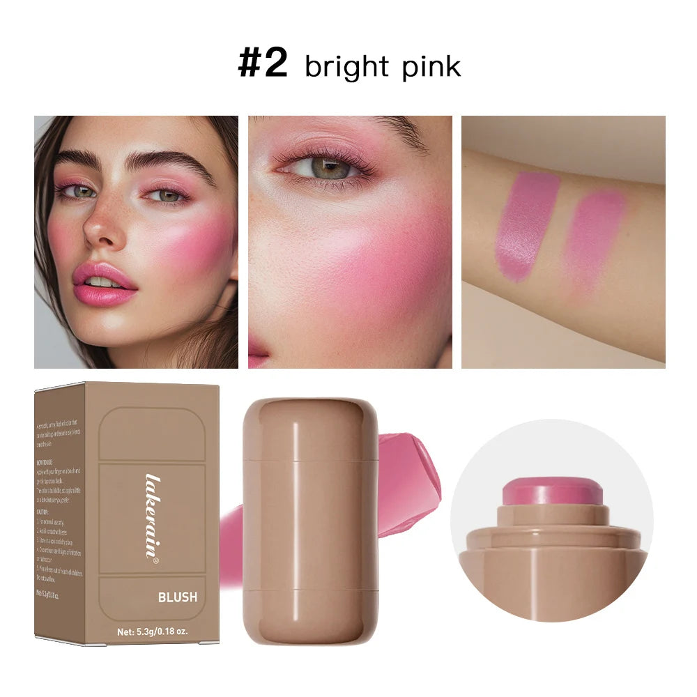 Lakerain 3-in-1 Cream Blush Stick – Cheek, Lip & Contour