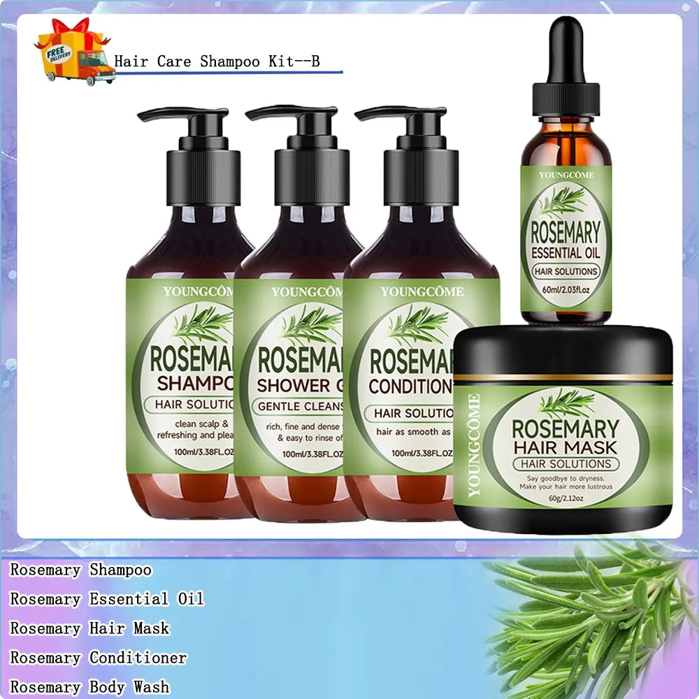 Rosemary Essential Oil Hair Mask & Nourishing Serum – YOUNGCOME Rosemary Hair Mask Oasis Select Hair Care Kit-B