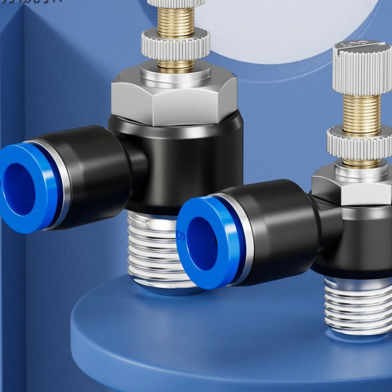 Quick Connect Pneumatic Connector "1/8" 1/4 "3/8" 1/2 M5 Air Speed Throttle Valve Regulating SL 4 6 8 10 12mm Valve Oasis Select