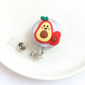 New Cute Silicone Fruits Avocado Retractable Pull Badge Reel ID Lanyard Name Tag Card Badge Holder Reels Oasis Select 1