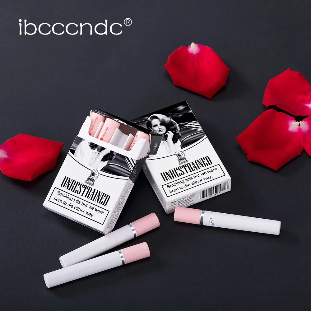 4 pcs/set Cigarette Lipstick Set Long Lasting Lip Glaze Matte Lip Gloss Waterproof Lip Stick Tube Nude Lip Tint Makeup Cosmetics Oasis Select
