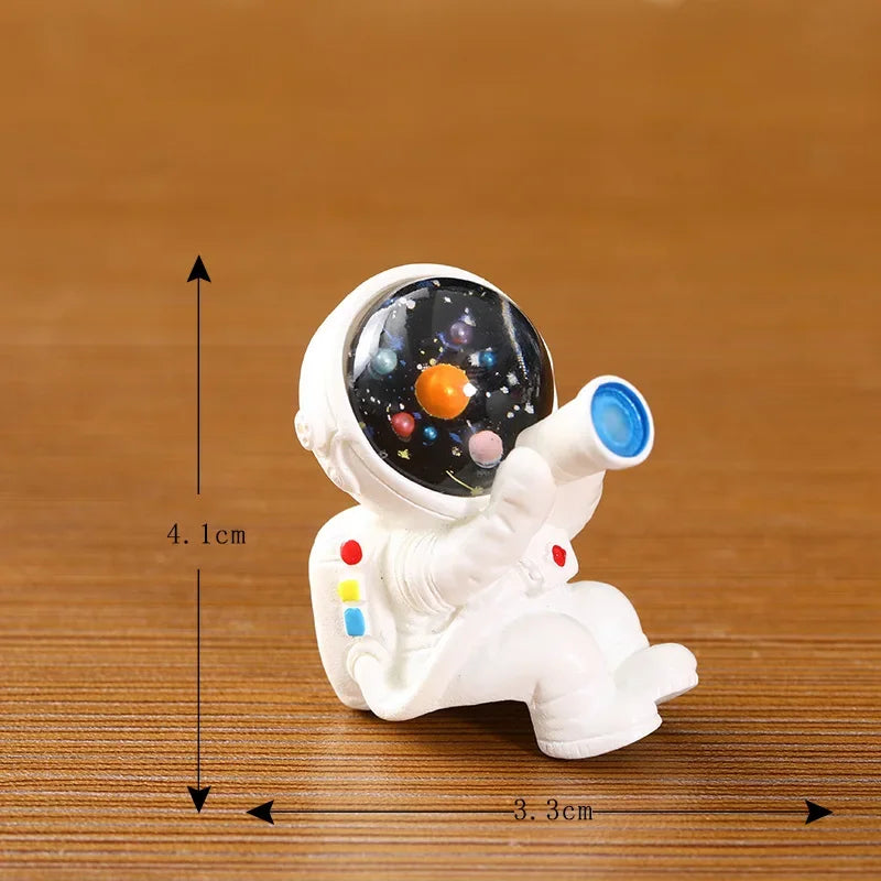 Figurines Miniature Cute Cartoon Astronauts Bunny Micro Landscape Ornaments for Home Decorations Rabbit Crafts Room Desk Decor Oasis Select 2