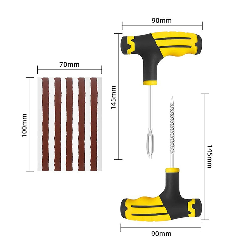 All-In-One Tire Repair Tool Kit for Cars and Bikes, Featuring Studding Tool, Tubeless Tyre Puncture Plug, and Rubber Strip Oasis Select