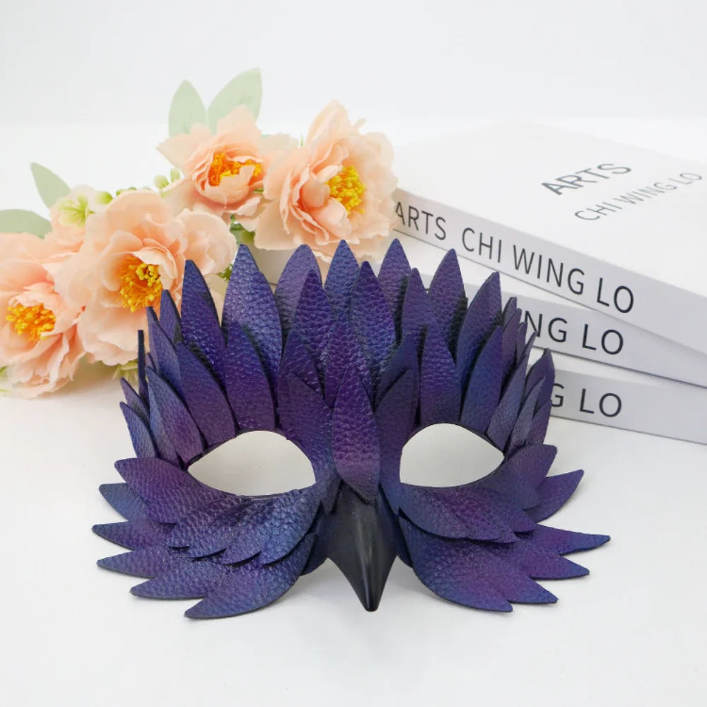 Elegant Feather Half Face Mask | Halloween & Masquerade