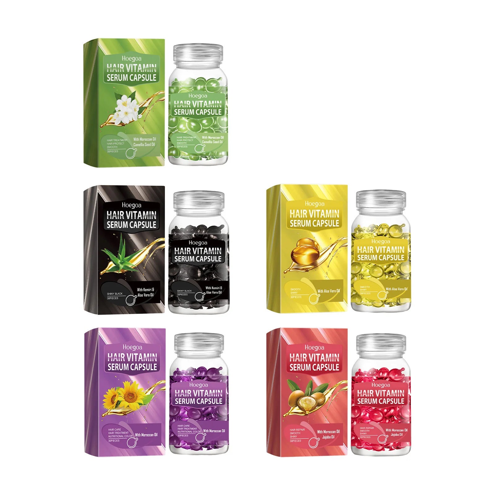 Smooth Hair Vitamin Capsule Repairing Frizzy Dry Improve Split Hair Restore Soft Shiny Moroccan Nourishing Hair Care Essence Oasis Select
