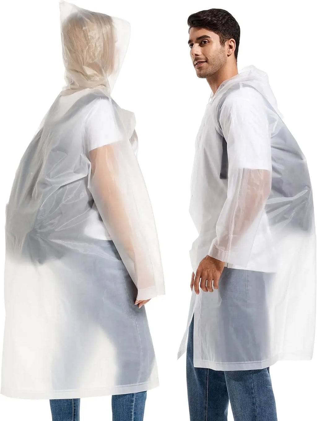 Waterproof Raincoat Outdoor Hiking Portable Adult Poncho Raincoat Emergency Anti-rain coat 2024 New fashion coloful choice Oasis Select white 1pc