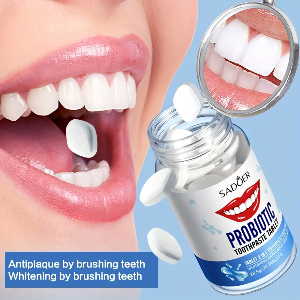 Probiotics Solid Toothpaste, Deeply Cleaning, Fresh Breath, Cleans Dirt, Suitable for Travel 28.5g(1.01oz)-1 Bottle Oasis Select