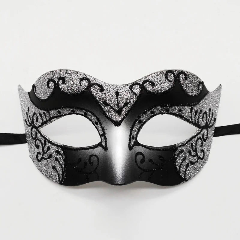 Glitter Half Face Masquerade Mask Woman Men Venice Mask Halloween Costume Accessories For Cosplay Party Oasis Select Silver