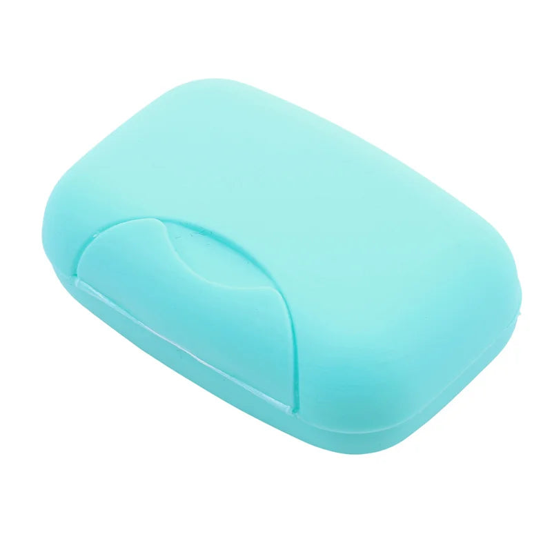 Portable Travel Soap Box Container Bathroom Acc Home Plastic Soap-Boxes with Cover Small/big Sizes Candy Color Soaps Dish Holder Oasis Select L-Blue