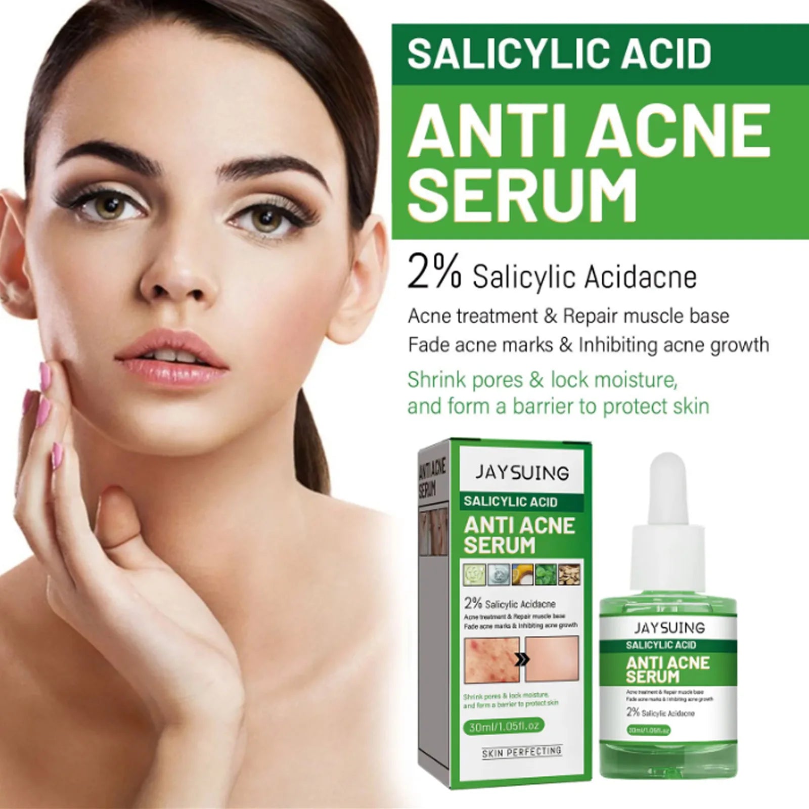 Salicylic Acid Anti Acn-e Face Serum Hydrating Fader Acne Mark Pimple Blackhead Removal Shrink Pores Oil Control Facial Essence Oasis Select