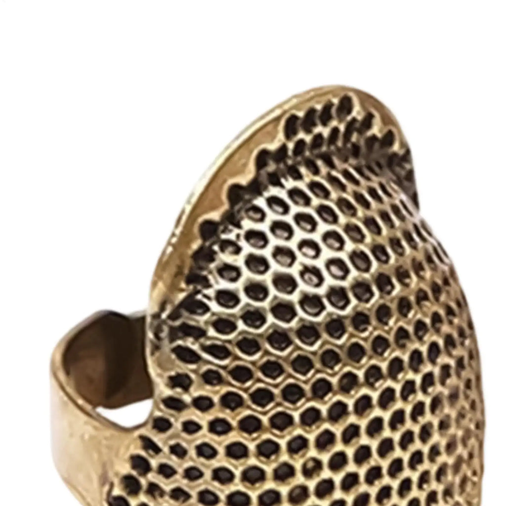 Adjustable Vintage Sewing Thimble 2Pcs Handmade Non-slip Embroidery against Ring Needle Presser Needle Hoop Finger Holder Oasis Select