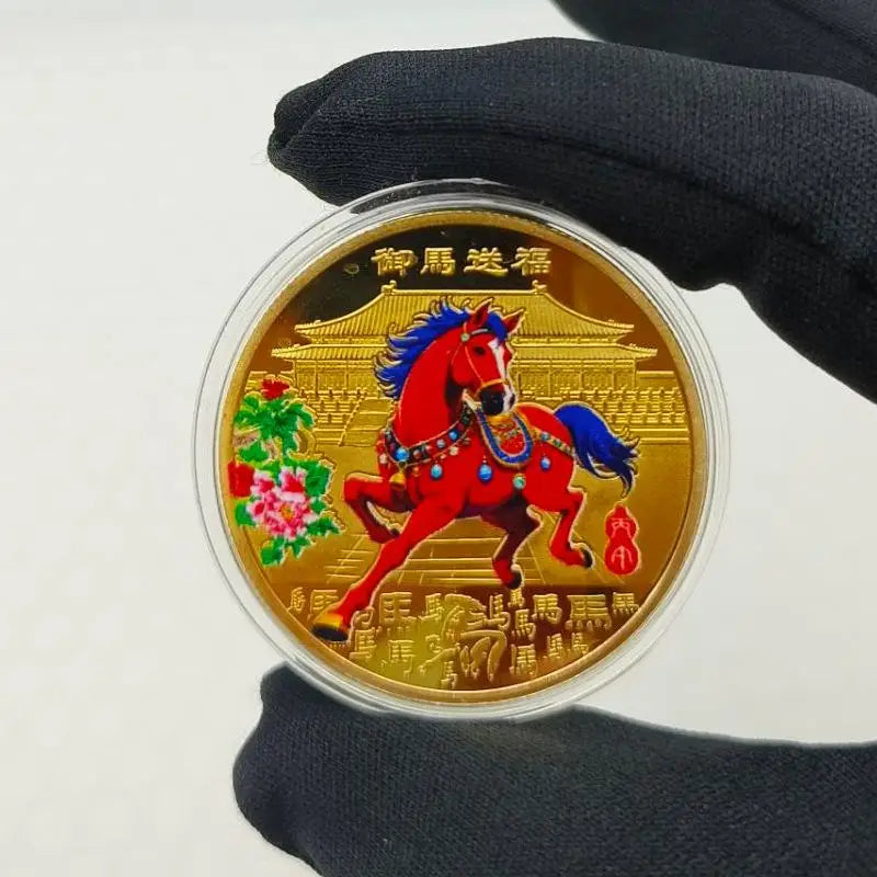 2026 Year Of The Horse Lucky Souvenir Coin Collectible Decoration Metal Crafts 40mm Zodiac Horse Commemorative Medal Event Gift Oasis Select A3