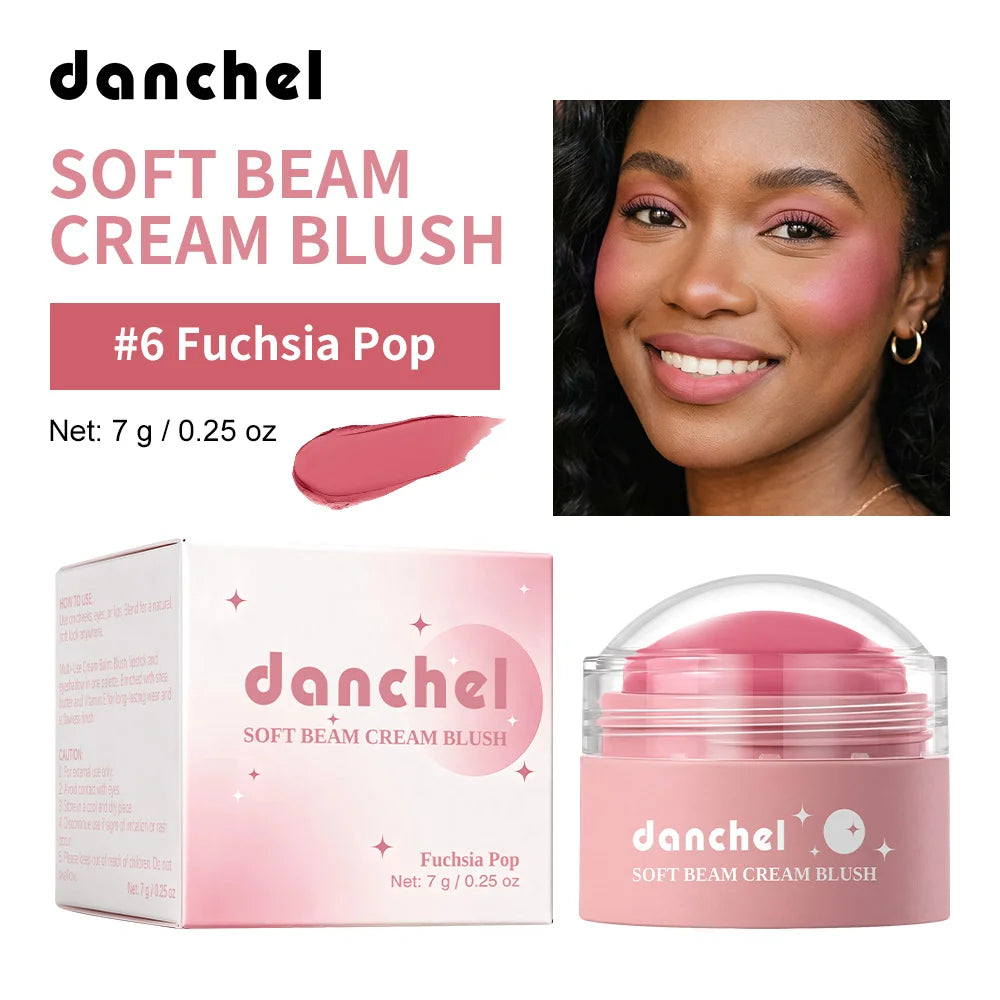 Soft Beam Blush Cream Multi Purpose Lipstick, Eye Shadow, Powder Blusher Long Lasting Makeup Smooth Creamy Texture Blusher Cream Oasis Select Fuchsia Pop