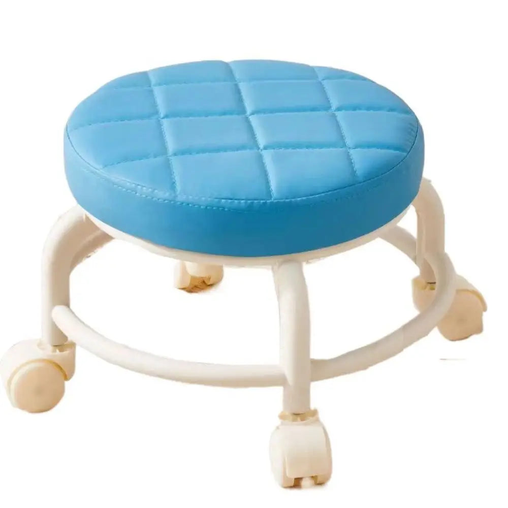 PU Leather Rolling Stool | 360° Swivel Wheels, 250 lb Capacity